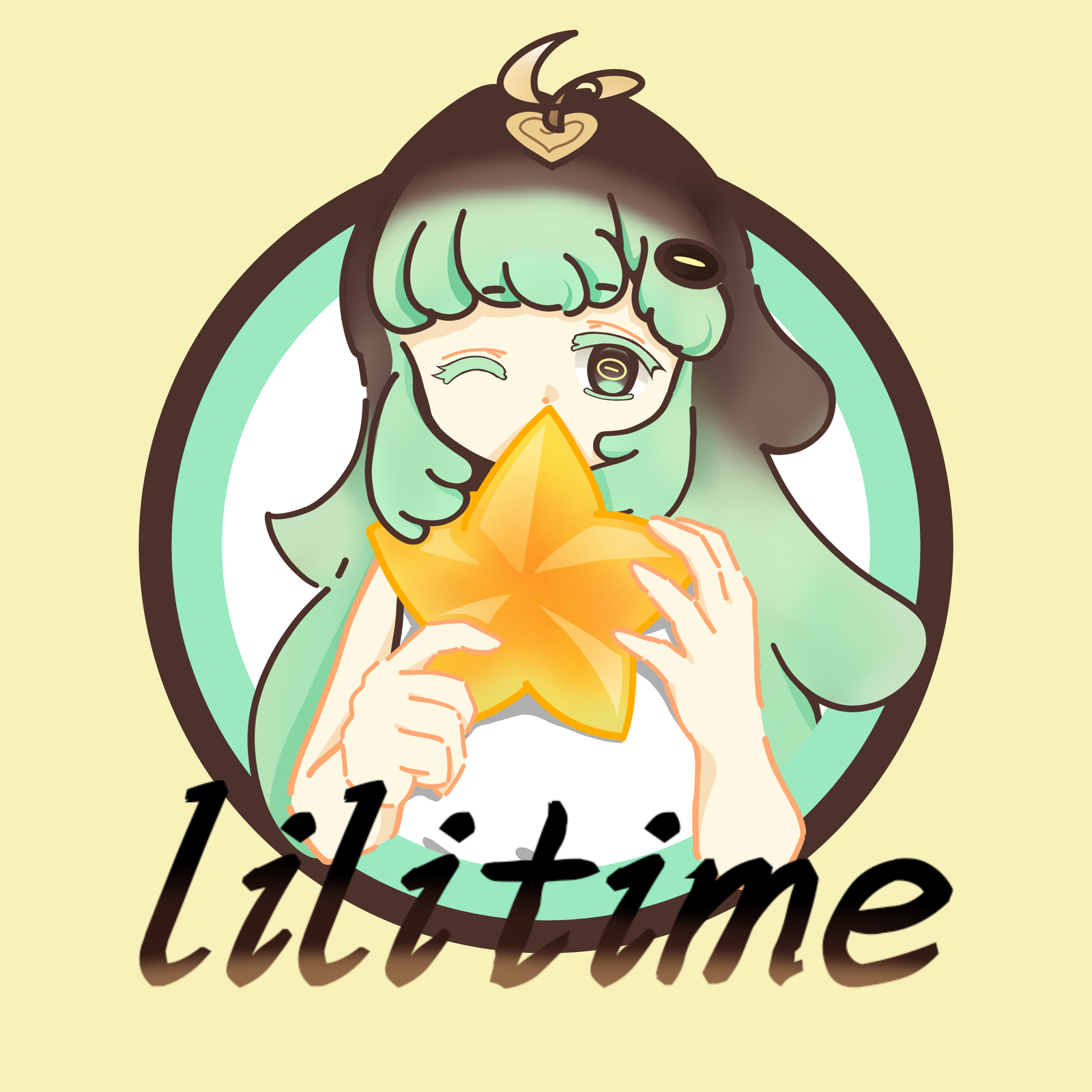 LiLi Time 小天使抱着星星的插画